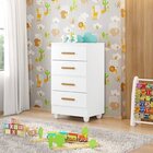 Quarto Bebê Infantil Com Guarda-roupa 4 Portas E 2 Gavetas Co