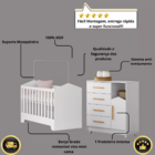 Quarto Bebê Moderno Cômoda E Berço Incluso 100% Mdf Branco