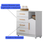 Quarto Bebê Moderno Cômoda E Berço Incluso 100% Mdf Branco