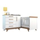 Quarto Bebê Retrô Com Berço Mini Cama E Cômoda Lisa Peroba