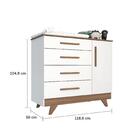 Quarto Bebê Retrô Com Berço Mini Cama E Cômoda Lisa Peroba
