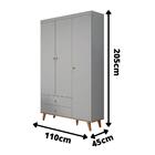 Quarto Bebê Retrô Com Colchão Guarda Roupa 3 Portas Cômoda Co