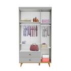 Quarto Bebê Retrô Com Colchão Guarda Roupa 3 Portas Cômoda Co