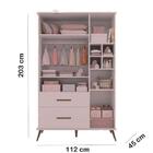 Quarto Bebê Retrô Completo Gabi - Roupeiro, Cômoda E Berço Mi