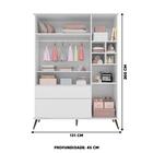 Quarto Branco Melinda Com Guarda Roupa 3 Portas, Cômoda 1 Por