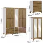 Quarto Casal 6 Peças Mdf/madeira Maciça Prata Qt4 Fnt