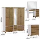 Quarto Casal 8 Peças Mdf/madeira Maciça Prata Qt5 Fnt