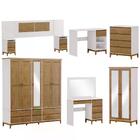 Quarto Casal 8 Peças Mdf/madeira Maciça Prata Qt5 Fnt