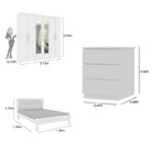 Quarto Casal Com Roupeiro 6 Portas Olimpo, Cama E Mesa De Cab