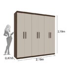 Quarto Casal Com Roupeiro 6 Portas Olimpo E Painel Cabeceira