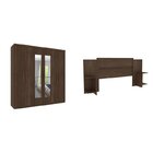 Quarto Casal Com Roupeiro 6 Portas Olimpo E Painel Cabeceira