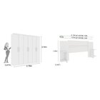 Quarto Casal Com Roupeiro 6 Portas Olimpo E Painel Cabeceira