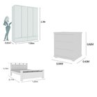 Quarto Casal Completo Guarda Roupa 4 Portas Com Cama E Mesa D