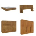 Quarto Casal Completo Guarda Roupa 6 Portas Com Cômoda Cama E