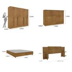 Quarto Casal Completo Guarda Roupa 6 Portas Com Cômoda Cama E