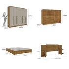 Quarto Casal Completo Guarda Roupa 6 Portas Com Cômoda Cama E