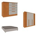 Quarto Casal Completo Guarda-roupa 6 Portas E Cômoda 4 Gaveta