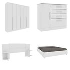 Quarto Casal Completo Guarda-roupa 6 Portas Londres Cama Môna