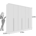 Quarto Casal Completo Guarda-roupa 6 Portas Londres Cama Môna