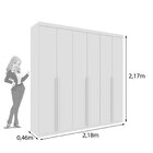 Quarto Casal Completo Guarda-roupa 6 Portas Milano, Cama Mona