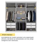 Quarto Casal Completo Guarda-roupa 6 Portas Milano, Cama Mona