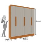 Quarto Casal Completo Guarda Roupa 6 Portas Munique, Cama Cas