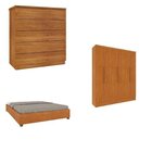 Quarto Casal Completo Guarda Roupa 6 Portas Munique, Cama Cas