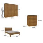 Quarto Casal Completo Guarda Roupa 6 Portas Veneza Com Cama E