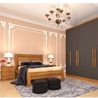 Quarto Casal Completo Guarda Roupa 6 Portas Veneza Com Cama E