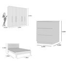Quarto Casal Completo Guarda Roupa 6 Portas Veneza Com Cama E