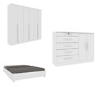 Quarto Casal Completo Guarda-roupa Londres, Cama Monaco E Côm