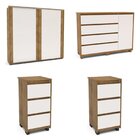 Quarto Casal Completo Roupeiro 2 Porta Cômoda 4 Gavetas 1 Por