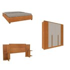 Quarto Casal Guarda-roupa 6 Portas Ripado Nova York E Cama Bo