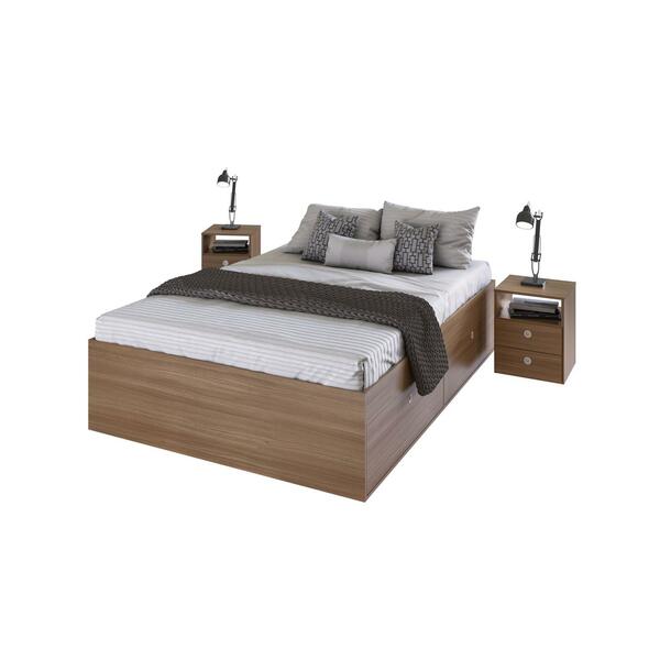 Quarto Casal Queen Com Cama 160 E Mesas De Cabeceira Tókio Mo