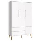 Quarto Com Berço Theo E Guarda Roupa 3 Portas E Pés Madeira N