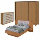 Quarto Com Guarda-roupa 3 Portas 6 Gavetas, Cômoda 2 Portas 7