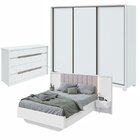 Quarto Com Guarda-roupa 3 Portas 6 Gavetas,  cômoda Urban 8 G