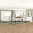 Quarto Com Guarda-roupa 6 Portas, Cômoda 8 Gavetas E 2 Mesas