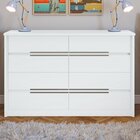 Quarto Com Guarda-roupa Com Espelho 3 Portas 6 Gavetas, Cômod