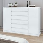 Quarto Com Guarda-roupa Com Espelho 3 Portas 6 Gavetas, Cômod