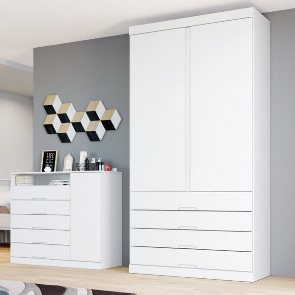 Quarto Com Guarda-roupa E Cômoda Móveis Mademarcs Made Marcs