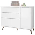 Quarto Completo 100% Mdf C/roupeiro 3 Portas E Cômoda Branco