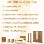 Quarto Completo Casal 6 Pç Mdf/madeira Maciça Prata 4 Fnt