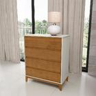 Quarto Completo Casal 6 Pç Mdf/madeira Maciça Prata 4 Fnt