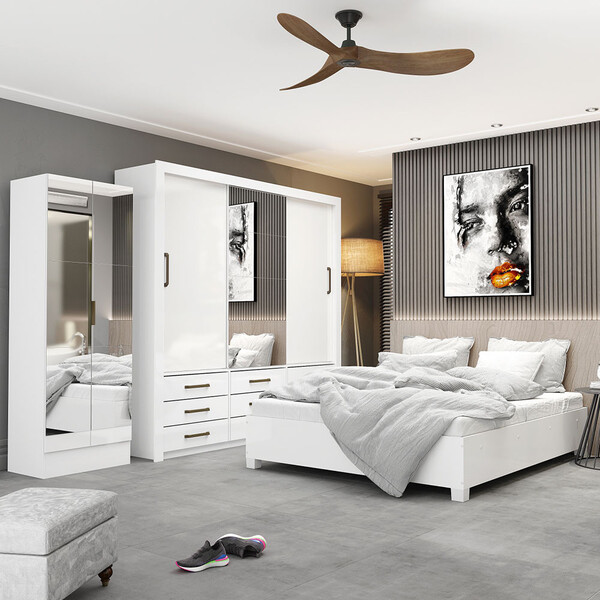 Quarto Completo Casal Anjos Plus Sapateira 2 Portas Premium E