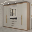 Quarto Completo Casal Aquiles 6 Portas 10 Gavetas Amêndola/nu