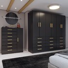 Quarto Completo Casal Catedral 7 Portas 19 Gavetas Preto - Pa