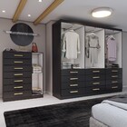 Quarto Completo Casal Catedral 7 Portas 19 Gavetas Preto - Pa