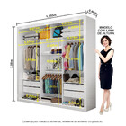 Quarto Completo Casal Closet Clarice 4 Gavetas Sapateira 2 Po