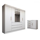Quarto Completo Casal Honey 5 Portas 10 Gavetas Com Espelho B